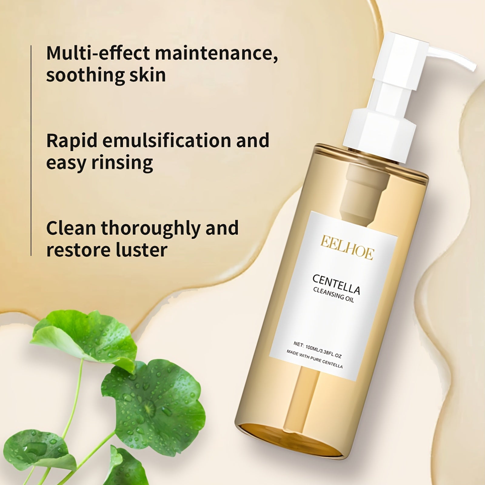 3 dona Centella Asiatica essensiyasi va 1 dona tozalovchi moy yuzni yangilash, yumshoq namlantirish va tozalash uchun ishlaydi, bu esa quruq terini yaxshilash va silliq, yumshoq teriga erishishga yordam beradi.