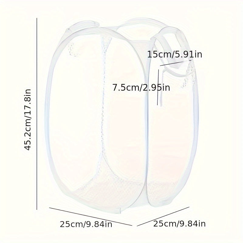 Large Capacity Foldable Mesh Laundry Basket with Handles for Dirty Clothes