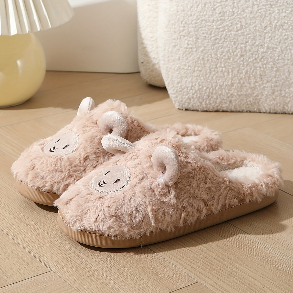 Women's Plush Fleece Slip-On Slippers Non-Slip Indoor Outdoor House Shoes