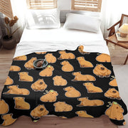 Linen Blanket for Kids with Capybara Design 127x152 cm Cozy Throw for Couch Bed Camping