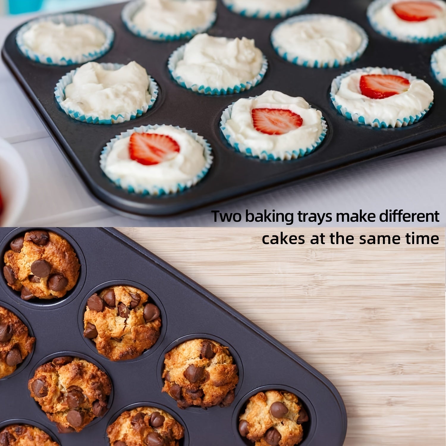 Nonstick 12-Cup Muffin Pan for Oven Baking Kitchen Cookware