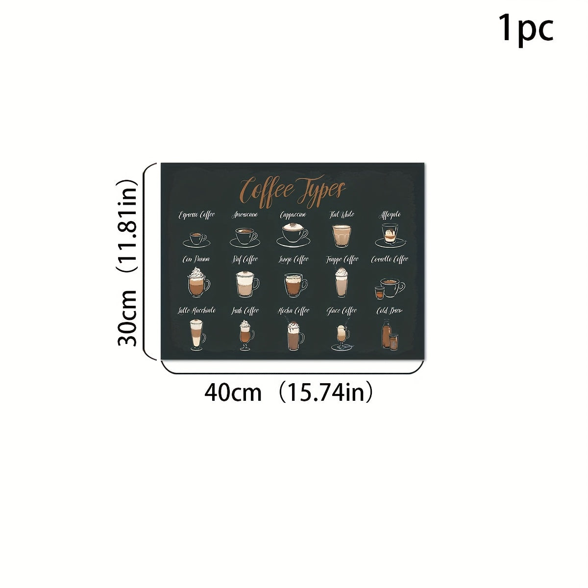 Vintage Coffee Pattern Rubber Dish Mat Kitchen Counter Protector Placemat