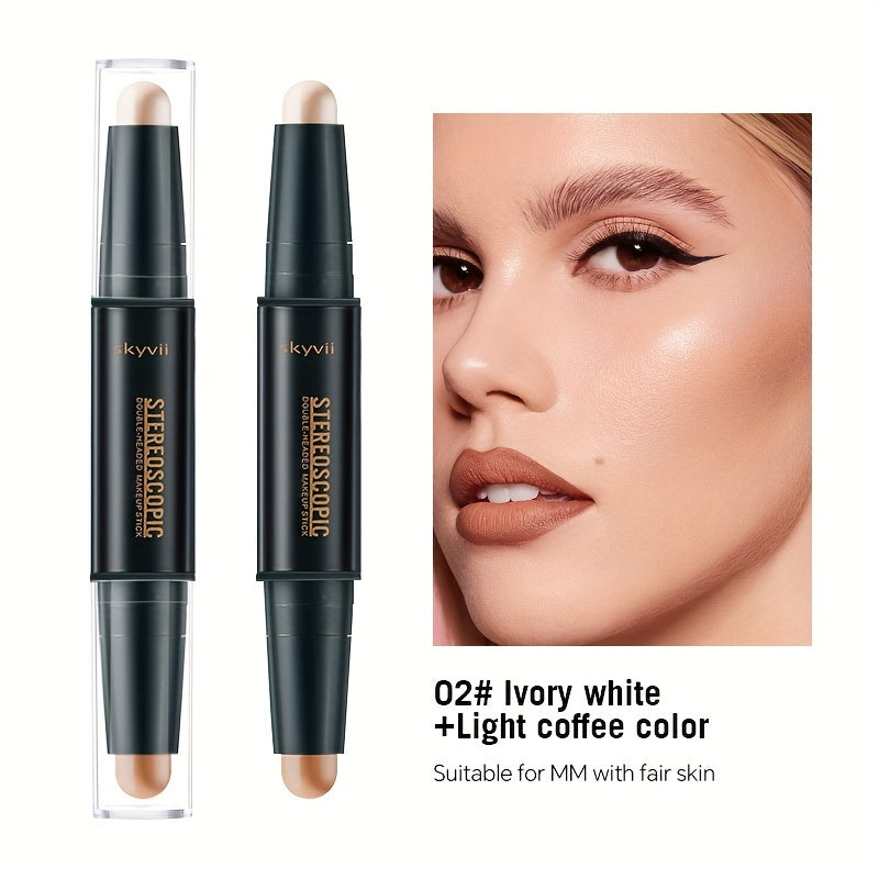 Dual-Headed Contouring Stick for Highlighting and Shading Nose and Face