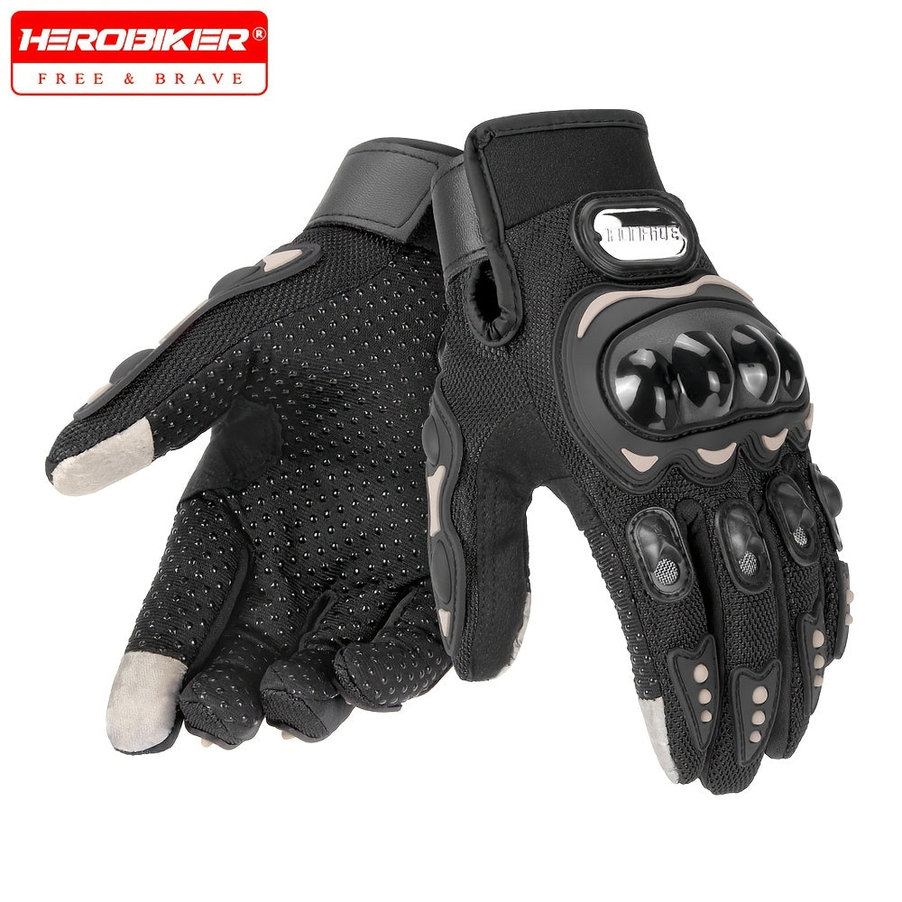 Polyester Riding Gloves Unisex Outdoor Motorcycle Gloves Woven Breathable Pull-On