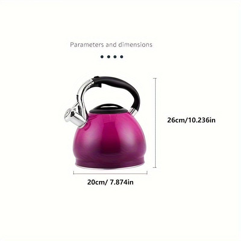 Stainless Steel Whistling Tea Kettle Gradient Design for Gas and Induction Stoves
