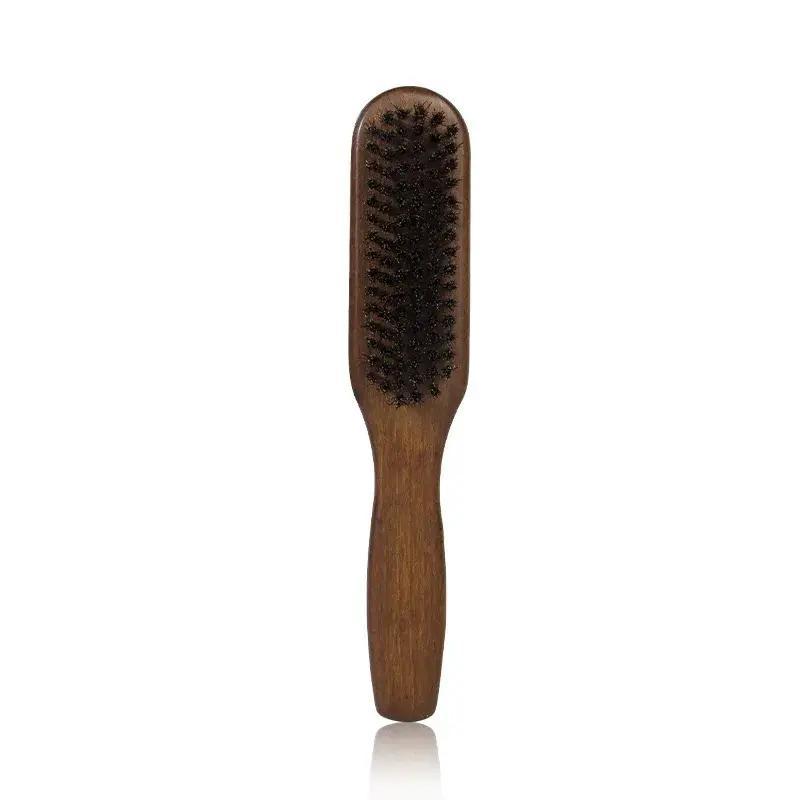 Men Wooden Boar Bristle Hairbrush for Beard Styling and Hair Smoothing