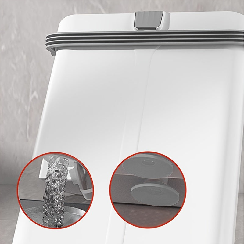 Conjunto de fregona y cubo para uso doméstico con almohadillas de microfibra para limpieza de suelos húmeda y seca