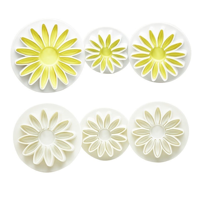 Set of 4 Flower-Shaped Fondant Molds for Cookies and Candy Baking Tools