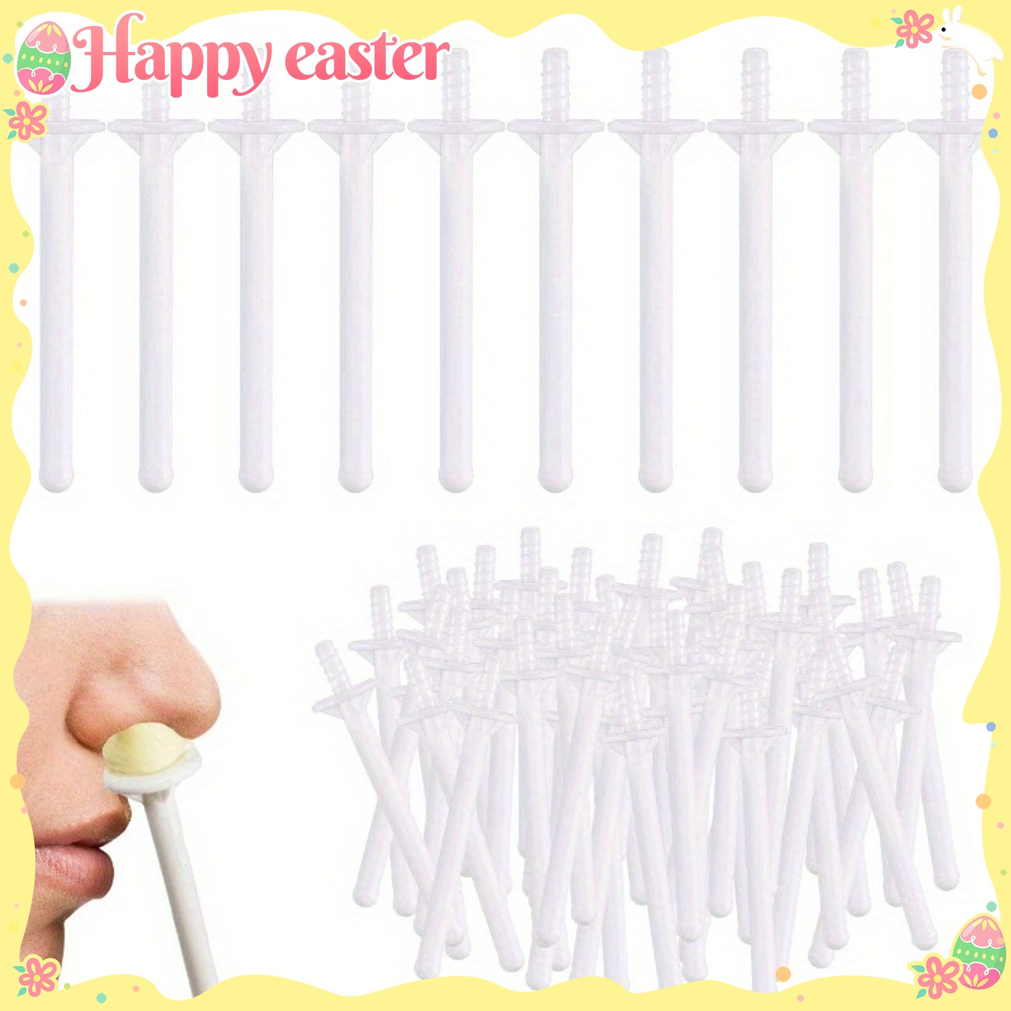 Palitos desechables para depilación de nariz - 60 piezas de aplicadores de plástico para eliminar vello nasal