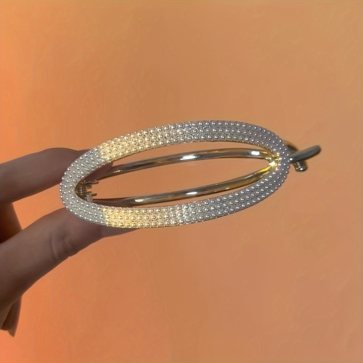 Золотая геометрическая заколка для волос для женщин с rhinestones и имитационными жемчужинами