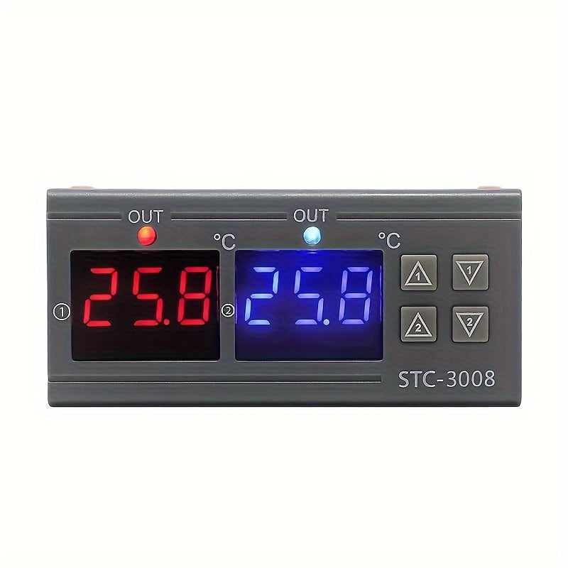 Digital Temperature Controller for Aquariums Dual Display 110V 220V Battery-Free