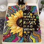 Sunflower Print Flannel Fleece Throw Blanket Soft Cozy Multi-Use for Sofa Bed Camping