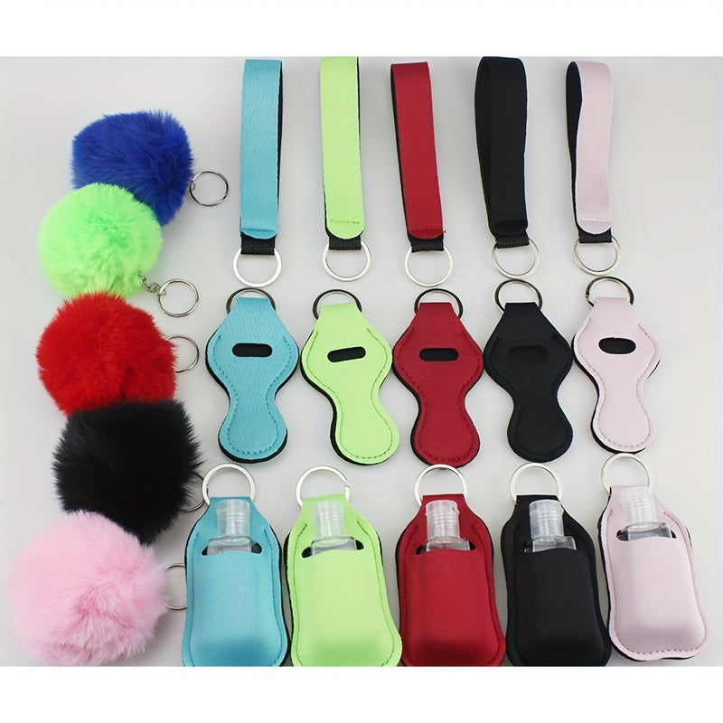 25-Piece Lipstick Holder Keychain Set with Sanitizer Bottle Bag and Rope
