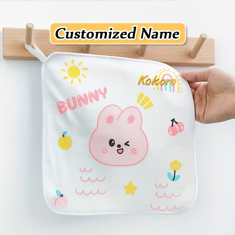 4 Customized Baby Bibs Soft Knit Fabric Double Layer Personalized Name Saliva Towels