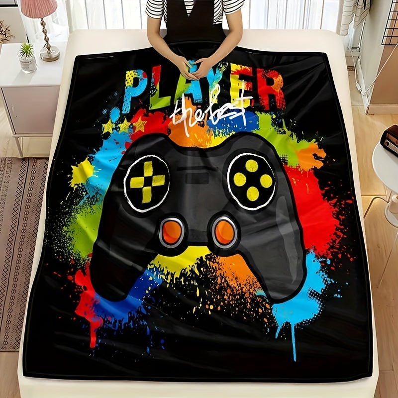 Cozy Fleece Gamer Throw Blanket for Boys Teens Video Game Bed Couch Decor