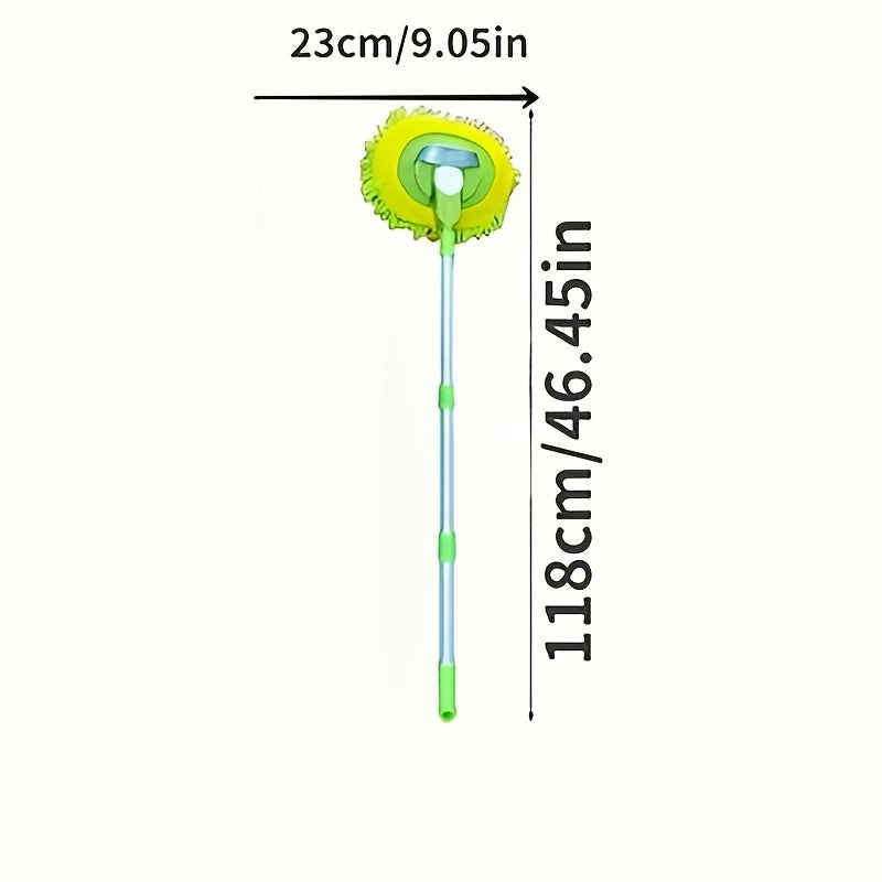 Yashil mikrofiber chenille avtomobil yuvish mopi, samarali transport vositalarini tozalash va tozalash uchun oson cho'ziladigan tutqich bilan - quvvat talab qilinmaydi, avtomobil tanasi, tomi, faralari va shisha uchun ideal.