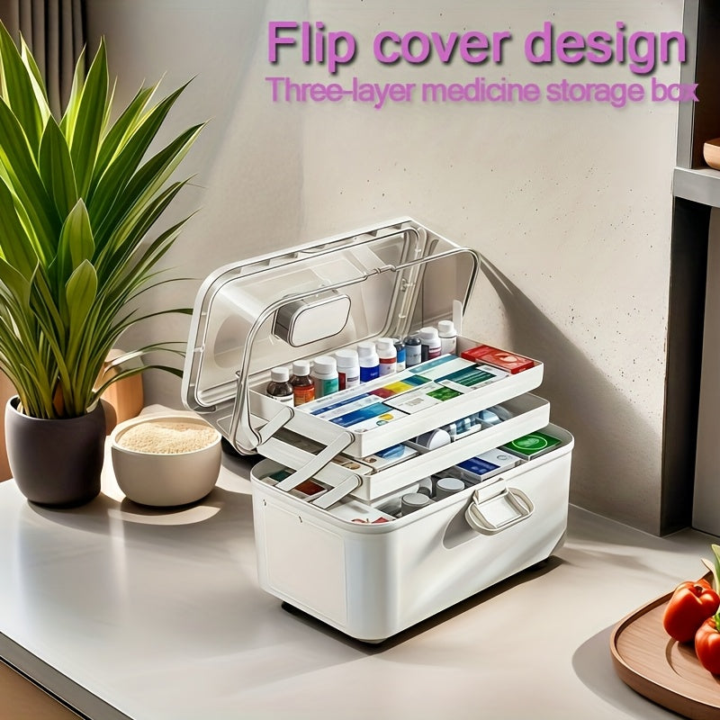 Large 3-Tier ABS Plastic Medicine Organizer for RV Travel and Emergency Preparedness