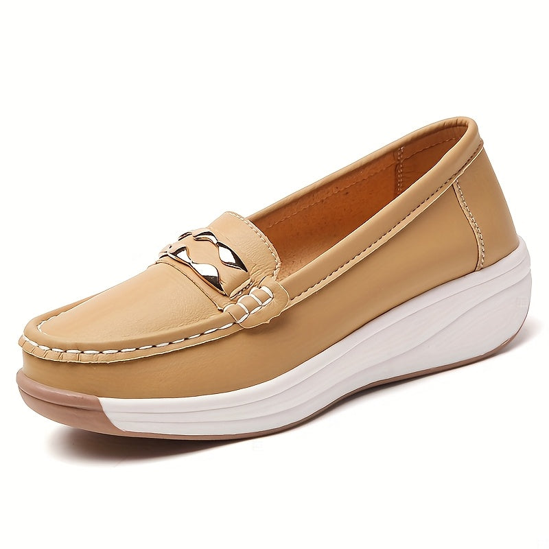 Women's Fashionable Slip-On Loafers with Anti-Slip Thick Soles