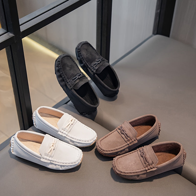 Kids Boys Casual Low Top Slip-On Shoes with Bow for Ages 14 and Under