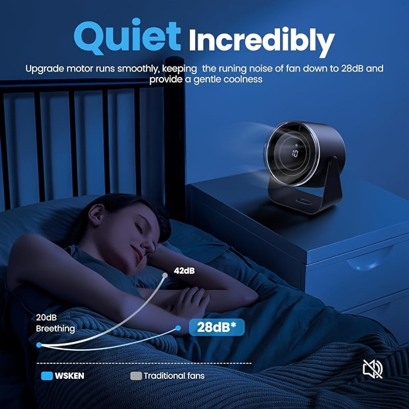 Portable USB Rechargeable Fan for Kitchen Dorm Bathroom Wall Mount