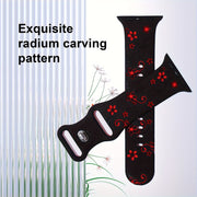 Ayollar uchun turli o'lchamlarda iWatch uchun gullar bilan o'yilgan silikon sport tasma.