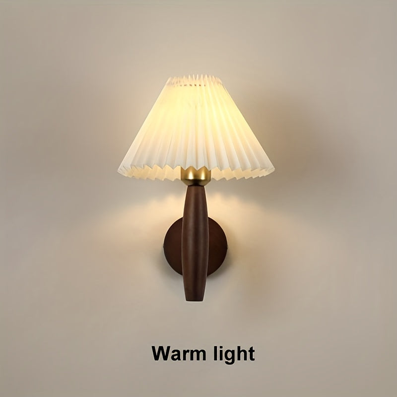 Wooden Wall Sconce Nordic Retro Japanese Style Beige Dark Brown Hardwired Indoor