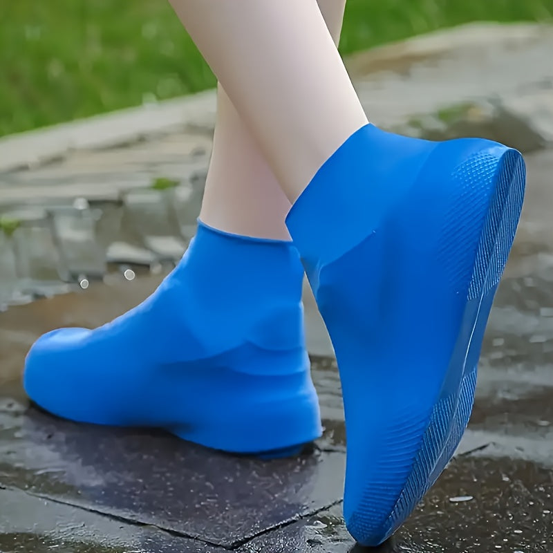 Unisex Waterproof Shoe Covers Reusable Latex Non-Slip Rain Shoes Small White
