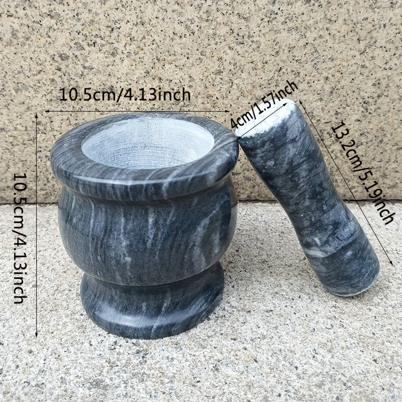 Handcrafted Marble Mortar and Pestle Set for Spices and Grains in Kitchen