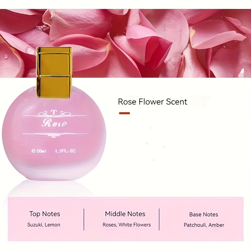 Women’s Rose Floral Scent Eau de Toilette 50ml Citrus Lemon White Flowers Amber