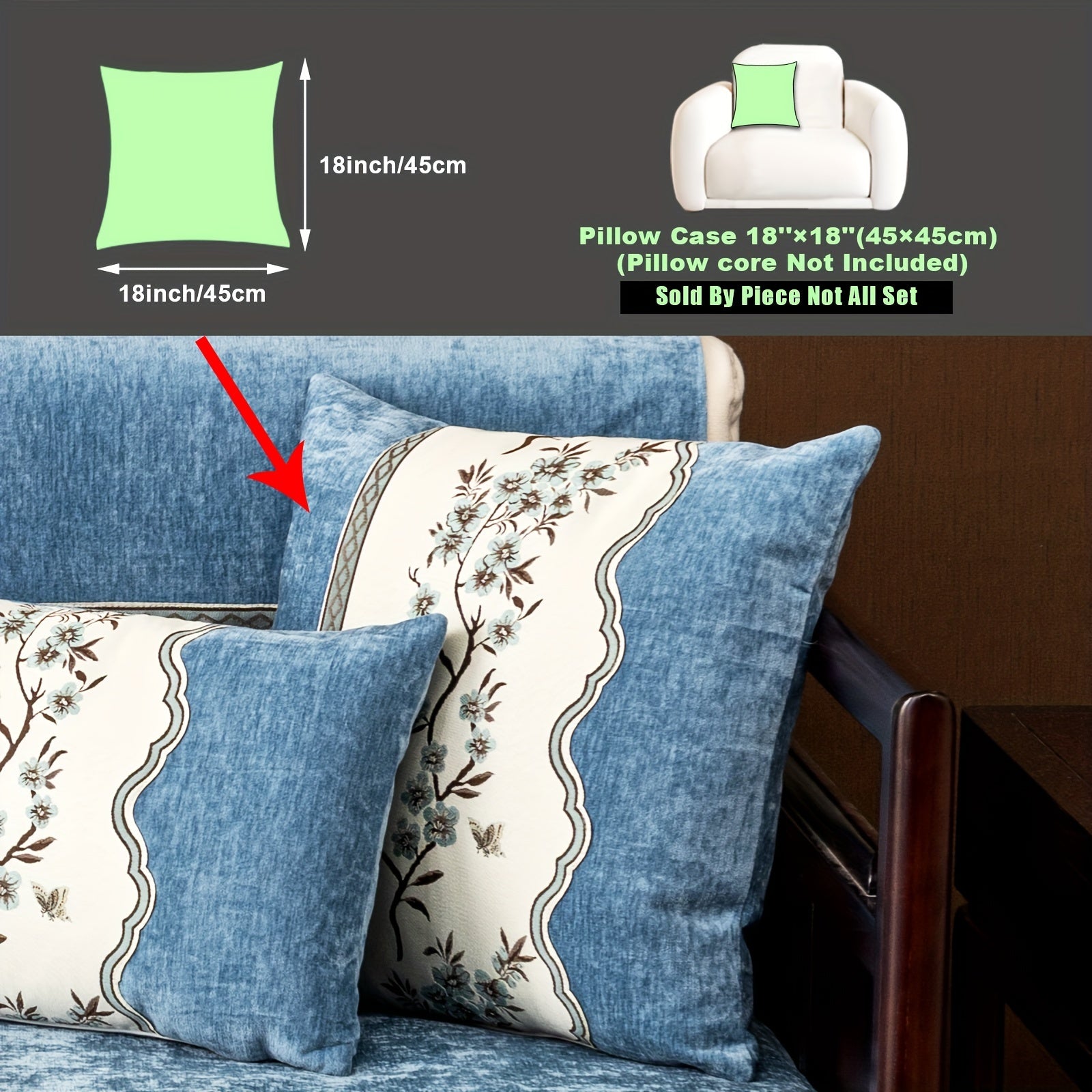 Чехол на диван с цветочным узором для всех сезонов с подушками и защитными чехлами для подушек для гостиной, спальни, офиса