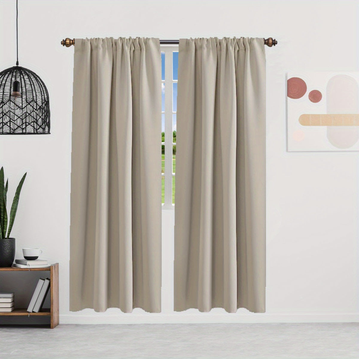 Silvery Rod Curtain for Heat Insulation and Blackout, Room Darkening, 1 Piece