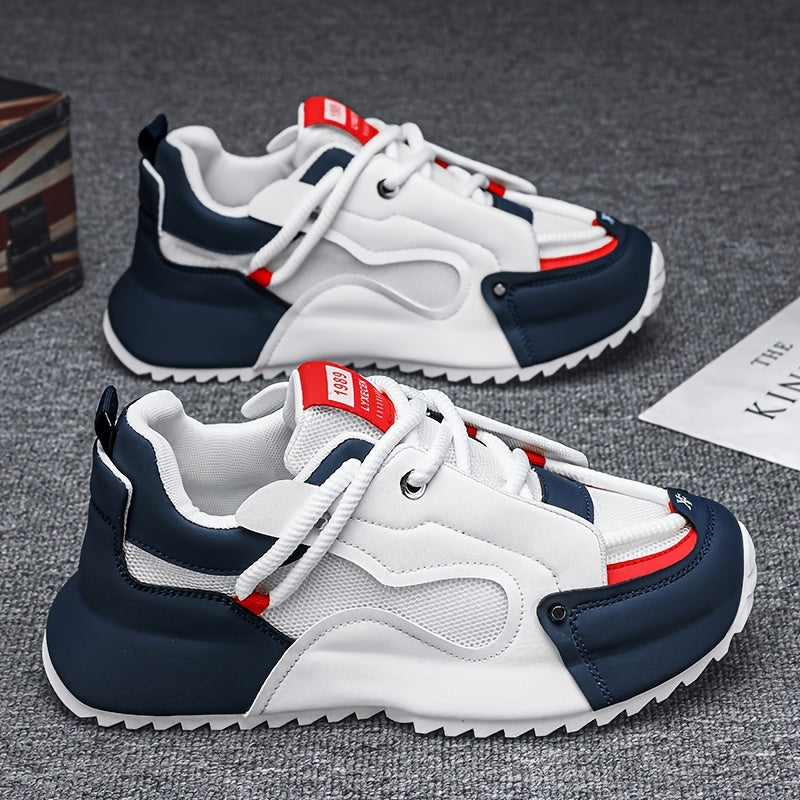 Men's Casual Sneakers Non-Slip Durable PU Breathable Running Shoes for Hiking Camping