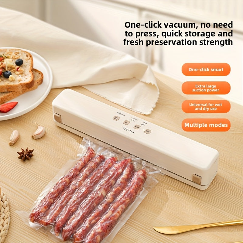 USB зарядка билан жиҳозланган кичик ўтказмайдиган вакуумли герметиклаштирувчи, овқатни сақлаш учун идеал.