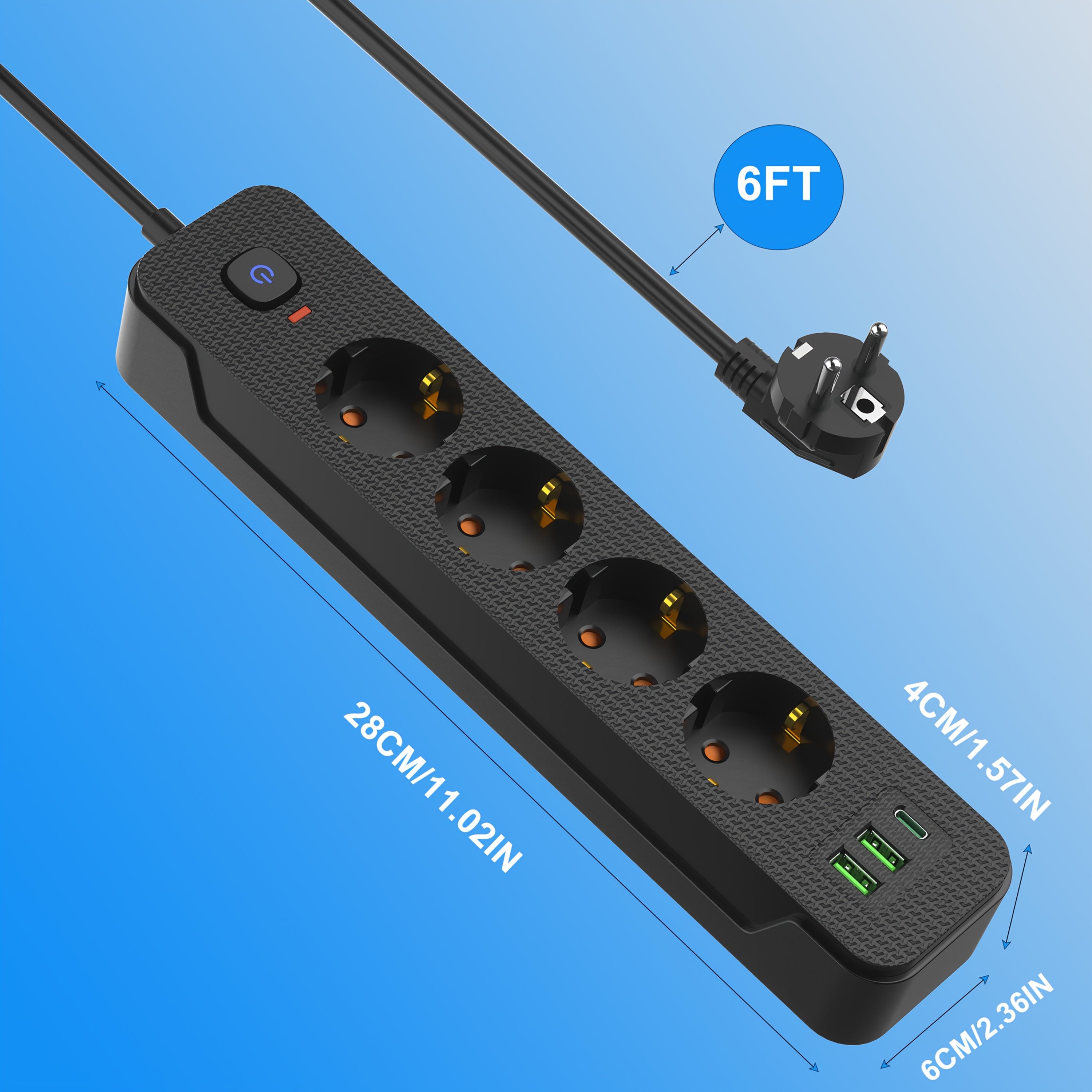 7-Socket USB Charging Station Power Board for Smartphones and Devices with Automatic Sensing Technology