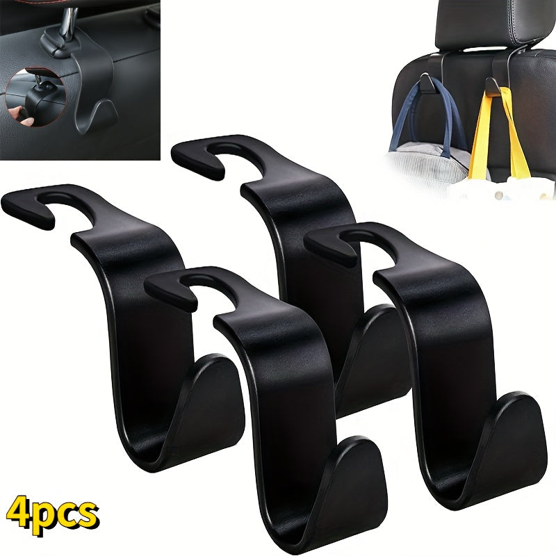 Car Motorcycle Headrest Hook Storage Bag Black 4Pcs/8Pcs Vehicle Organizer