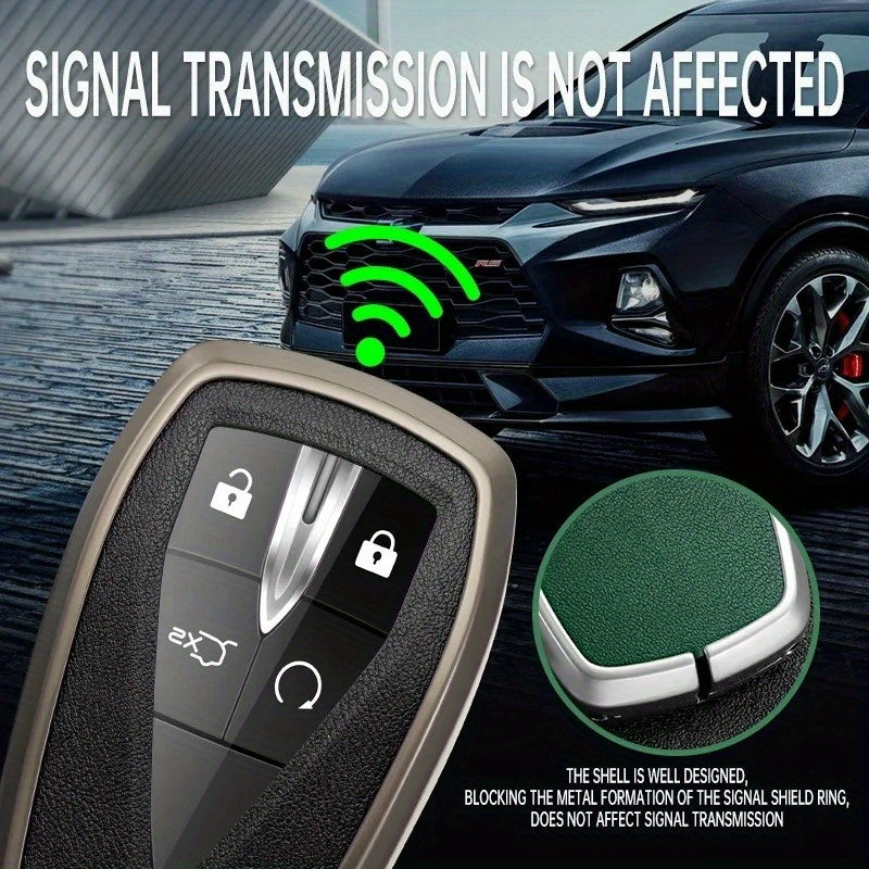 Universal Brown Leather Key Case Cover for Car Keyless Entry Protects Scratch