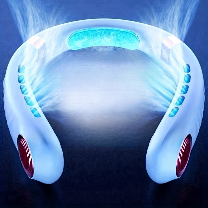Bladeless Neck Fan USB Rechargeable 5-Speed Portable Cooling Device for Travel Sports Work