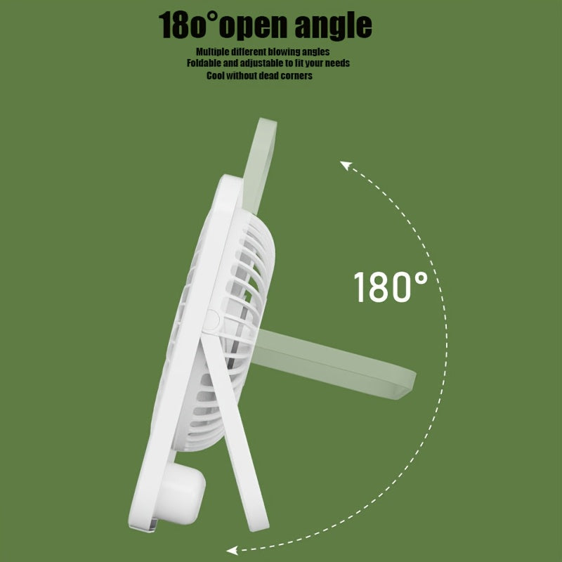 Portable USB Desktop Fan Black Pink 5-Speed Quiet Adjustable Mini Fan