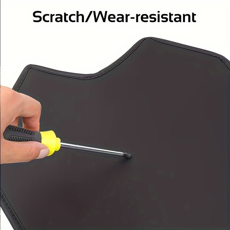 Car Interior Anti-Kick Pad PU Leather for Center Control Side Foot Mat Cover