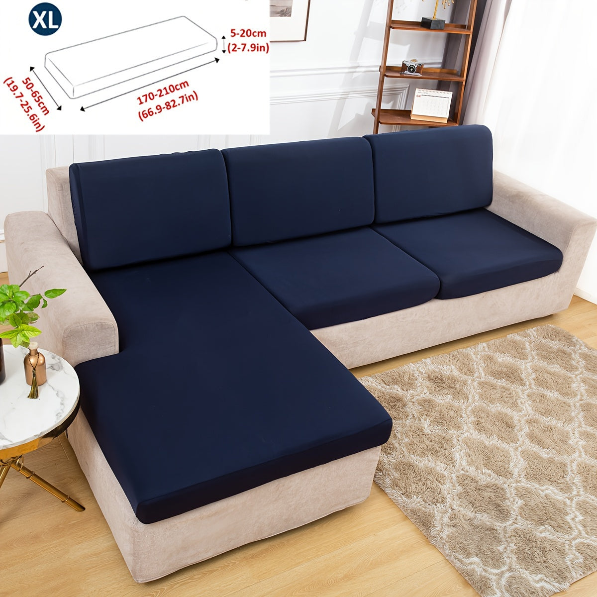 Klassik cho'ziladigan divan qoplamasi, armchair'dan bo'lak divanlargacha mos keladigan elastik lenta slipcover, mashinada yuviladigan polyester va spandeks aralashmasi, bitta o'rindiqdan to'rt o'rindiqli divanlargacha mos keladi.
