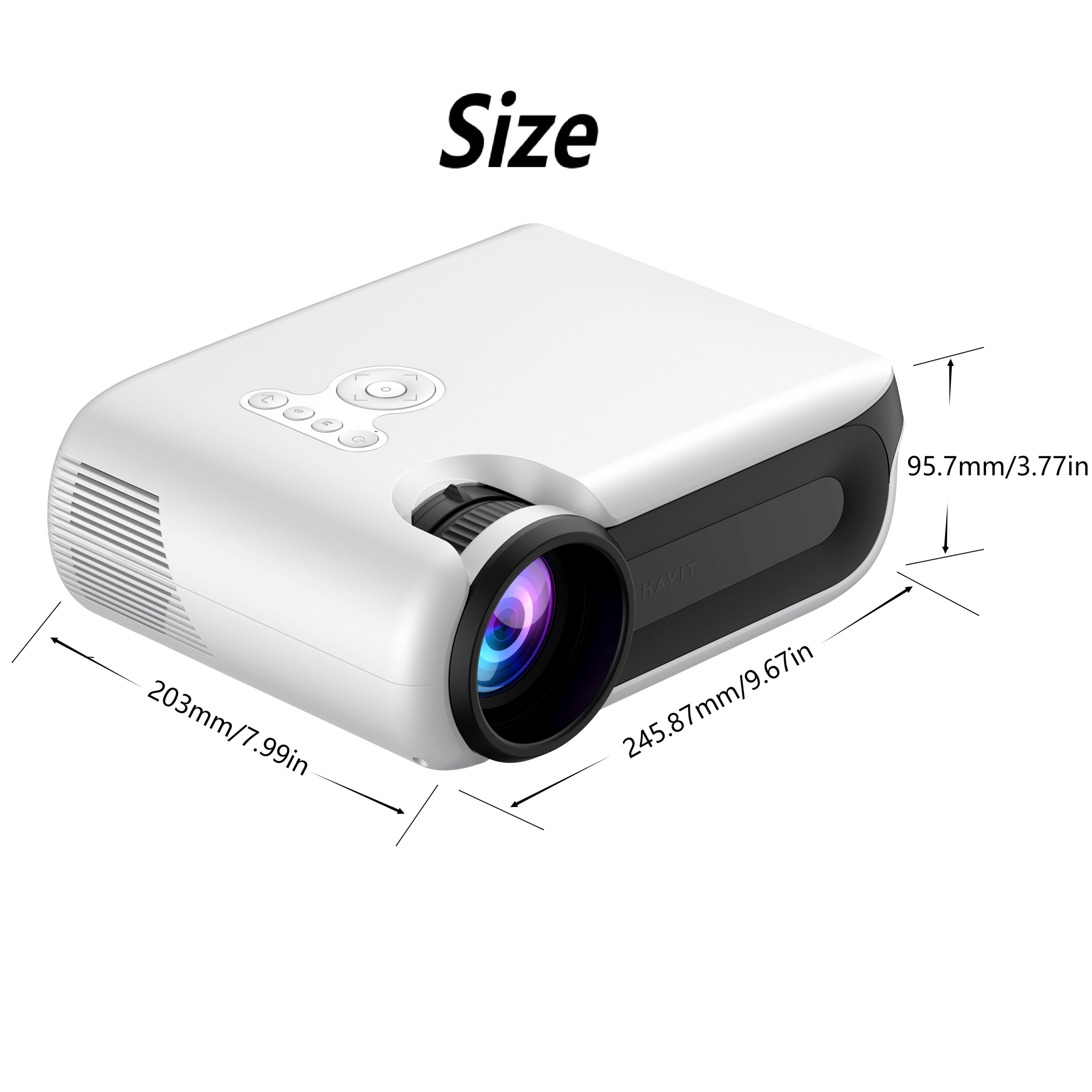 4K умный проектор 109-558 см яркий домашний кинотеатр с Wi-Fi и HDMI