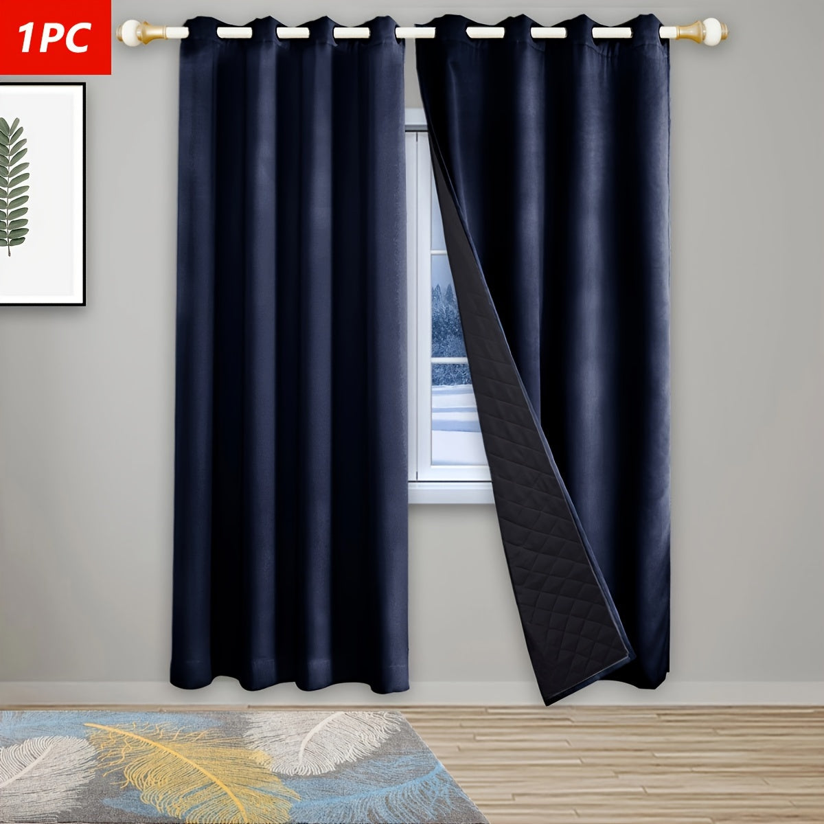 Thermal Curtains Insulated Window and Door Blockout for Winter Modern Home