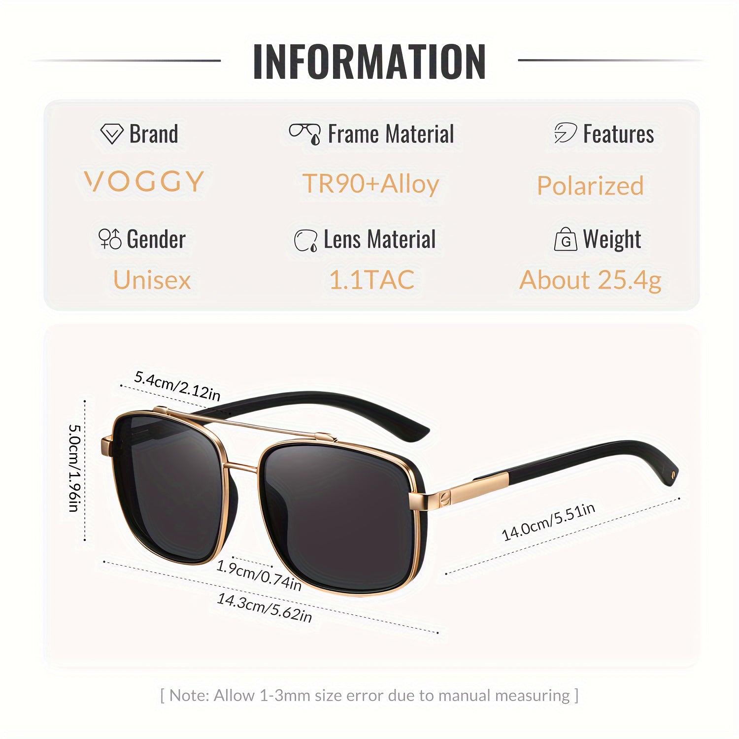Polarized Metal Rectangle Sunglasses for Men and Women UV400 Sports Driving Cycling Fishing Outdoor