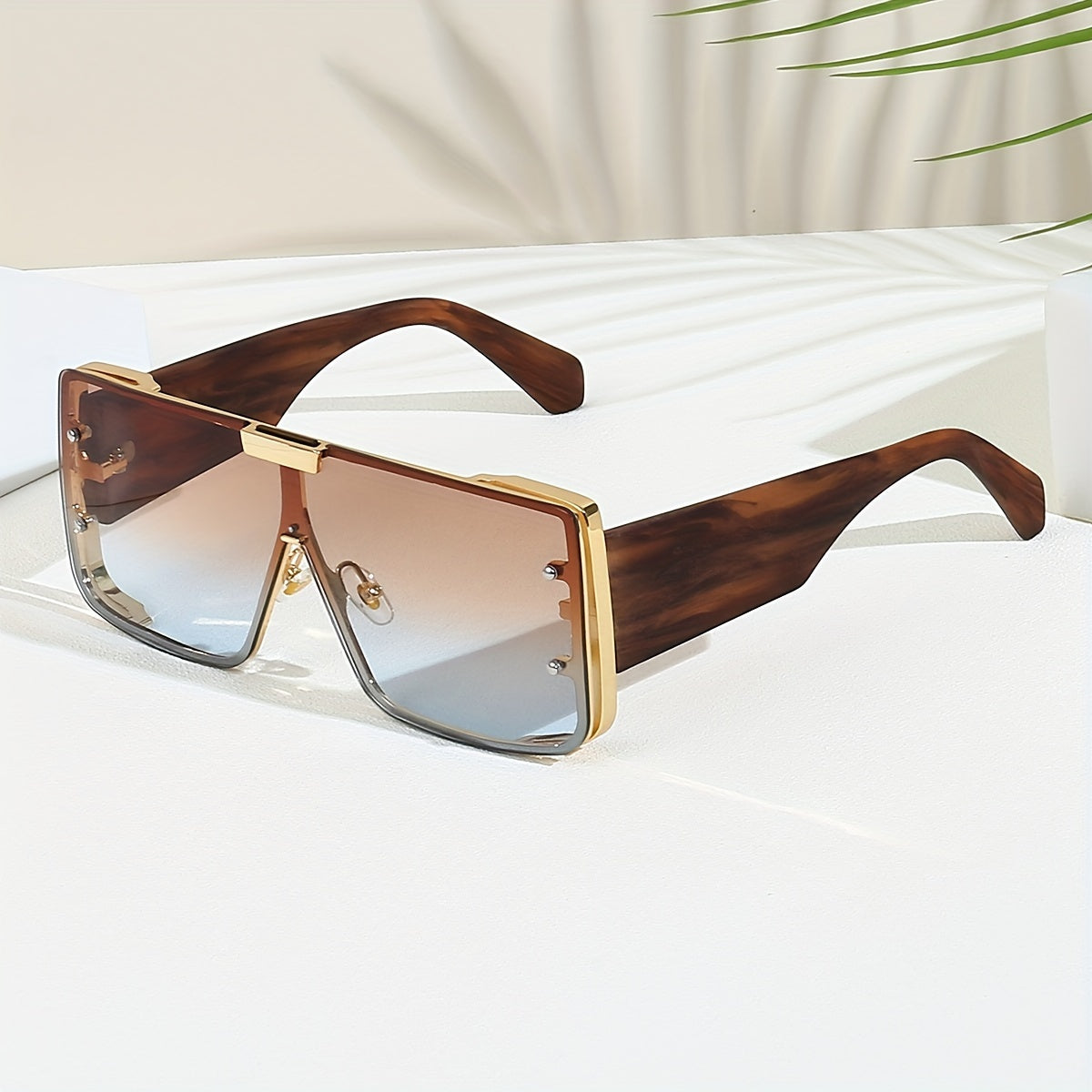 Retro kvadrat ko‘zoynaklar erkaklar va ayollar uchun, gradient linza, moda aksessuari