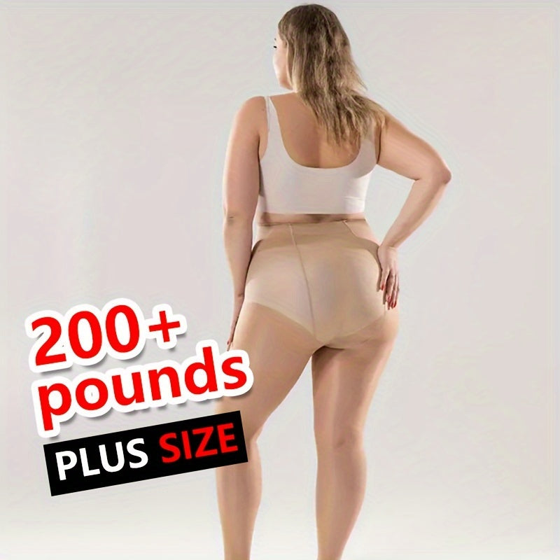 Women Plus Size Mesh Pantyhose Beige Nude 1-5 Pairs Over 200 lbs