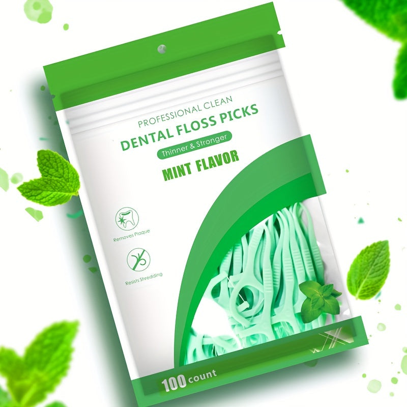Disposable Mint Floss Picks 100/300/500 Pack, Deep Cleaning, Portable