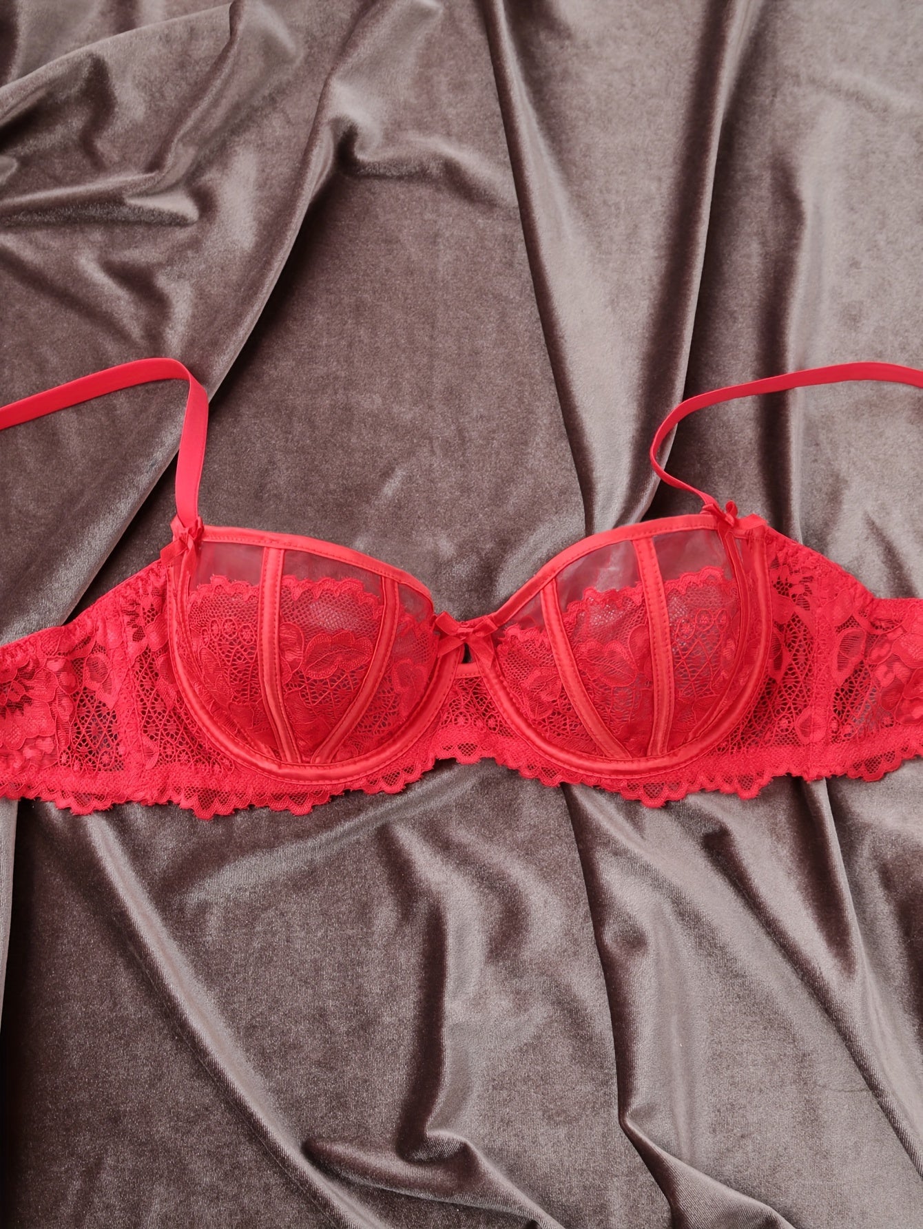 Sujetador floral sin forro con encaje para mujer con ropa interior de malla transpirable para comodidad