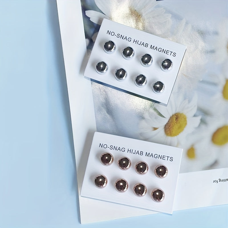 Set of 8 Magnetic Hijab Pins Alloy Scarf Clips for Women Accessories