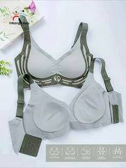 Women's High Impact Sports Bra Breathable Yoga Bra with Removable Pads 2 Pack