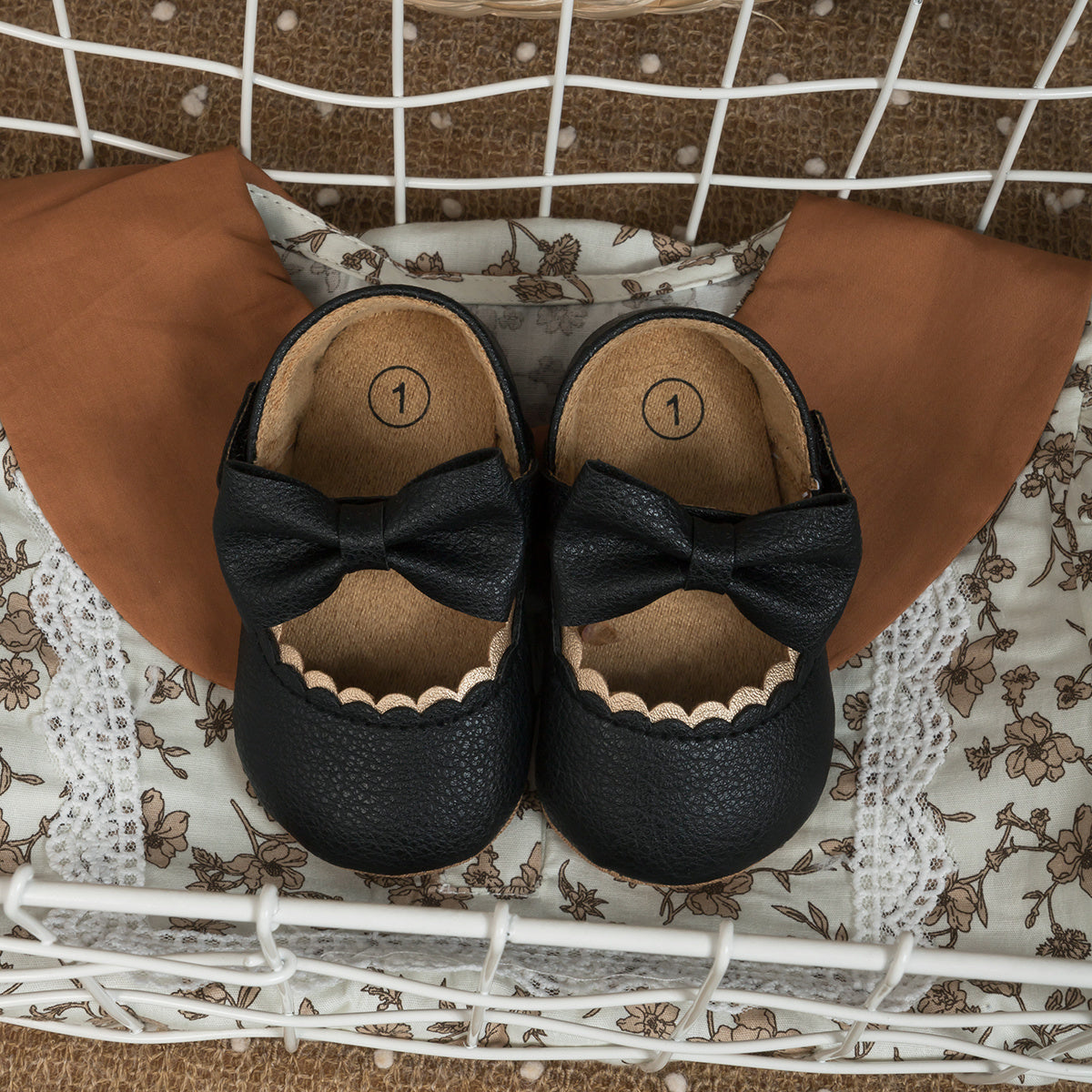 Infant Girls Mary Jane Flats Soft Sole Anti-Slip Dress Shoes for First Walkers